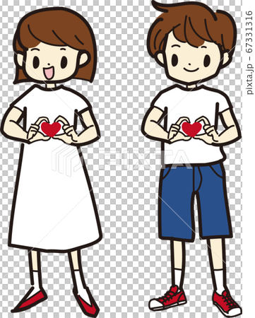 Illustration of a kid making a heart with his hands Illustration of a kid making a heart with his hands 67331316