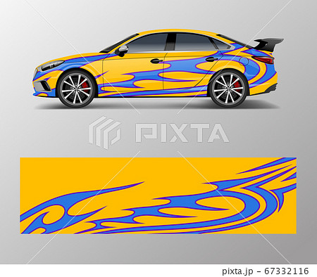 wrap design for custom sport car. Sport racing car wrap design for custom sport car. Sport racing car 67332116
