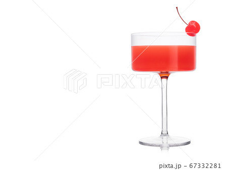 Cosmopolitan cocktail in modern crystal glass with 67332281