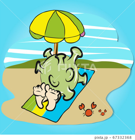 A coronavirus cartoon vector image for travel content. 67332368