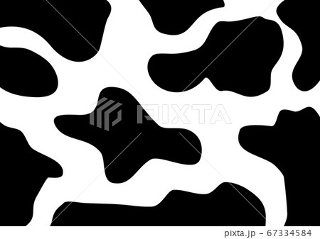 白黒の牛柄パターン 横型のイラスト素材