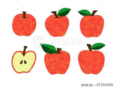 りんご リンゴ 素材感 テクスチャー 手描き イラストのイラスト素材