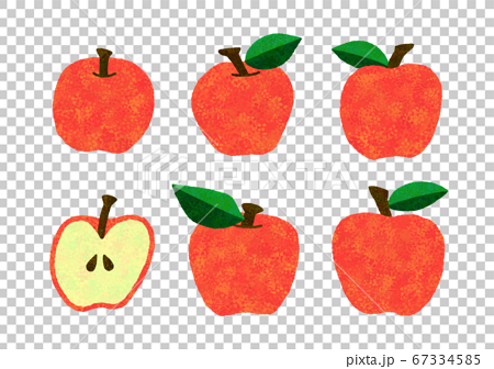 りんご リンゴ 素材感 テクスチャー 手描き イラストのイラスト素材