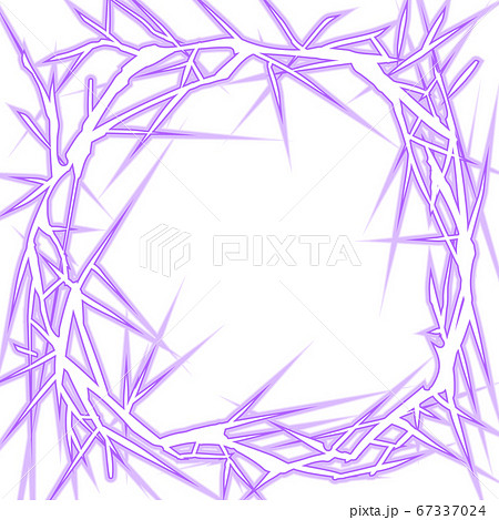 稲妻の円フレーム 紫色 透明 白のイラスト素材 稲妻の円フレーム 紫色 透明 白のイラスト素材