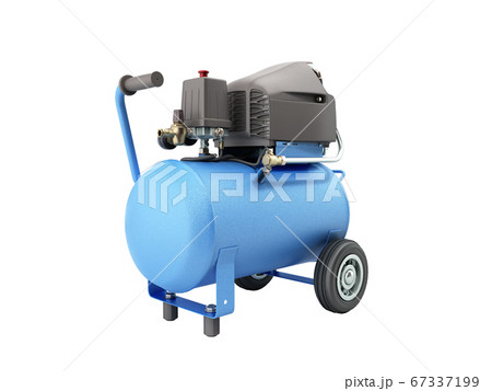 modern Blue Air Compressor 3d render on white no modern Blue Air Compressor 3d render on white no 67337199