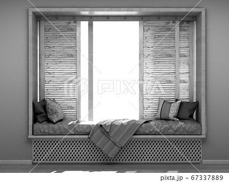 cozy home concept a mattress by the window 3d 67337889