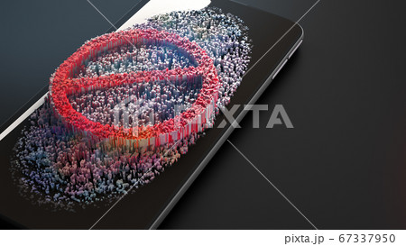 Color prohibition sign on smart phone screen Color prohibition sign on smart phone screen 67337950