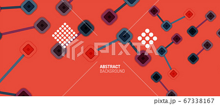 Abstract square dot connections, flat style multicolored geometric background for Wallpaper, Banner, Background, Card, Book Illustration, landing page or poster design 67338167