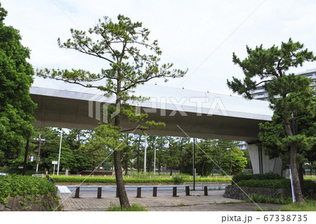 コロナ禍で閑散とした海の公園海水浴場（夏） 67338735