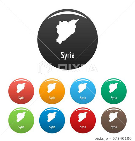 Syria map in black set vector simple 67340100