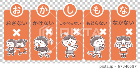避難訓練／禁止事項セット／おかしもな／2色 67340587