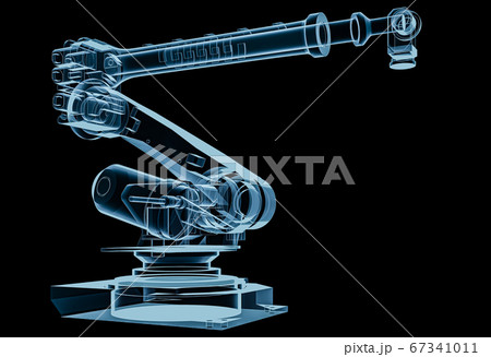Industrial robot, x-ray blue transparent Industrial robot, x-ray blue transparent 67341011