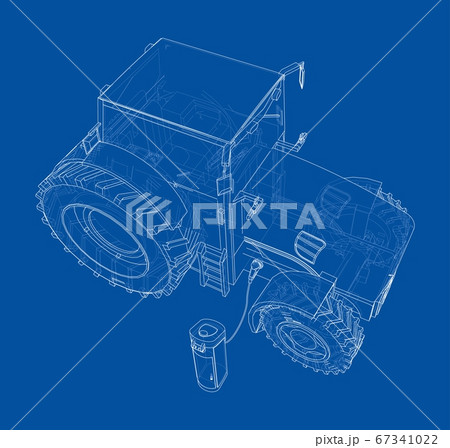 Electric Farm Tractor Charging Station Sketch Electric Farm Tractor Charging Station Sketch 67341022