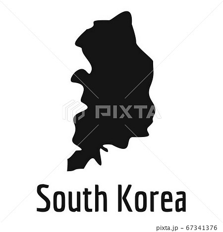 South Korea map in black vector simple 67341376