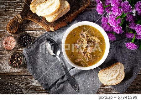 Hot tripe from chicken stomachs. 67341599