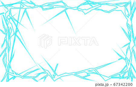 稲妻の長方形フレーム 青色　透明・白 67342200