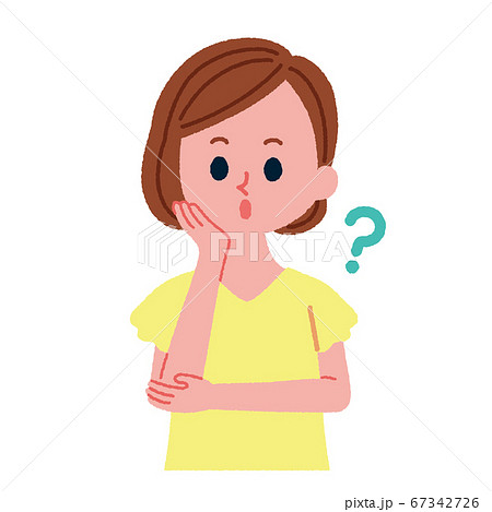 疑問を持っている女性のイラストのイラスト素材