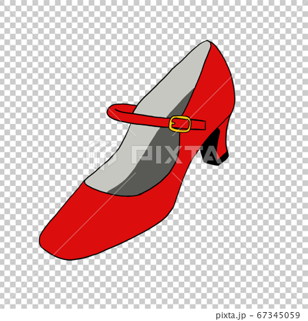 ホックのついた赤い靴のイラスト素材