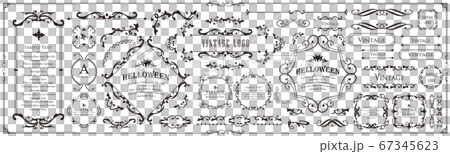 Halloween frame material, Happy Halloween, party, event, decoration material, vintage, ante 67345623