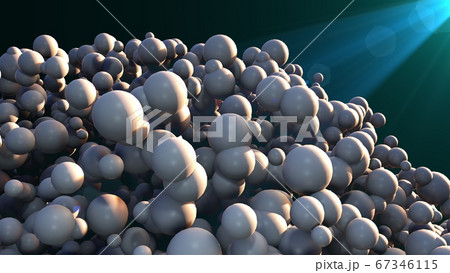 Computer generated many bubble with light rays. 3d rendering of abstract background 67346115