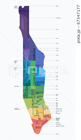 Vector map neighborhoods of Manhattan 67347177