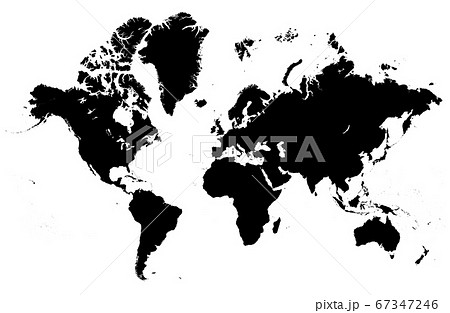 Detailed map of the world vector silhouette 67347246