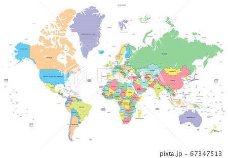 Dotted political world map with capitals 67347513
