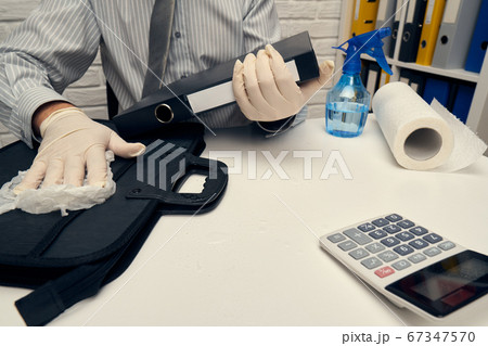 concept of cleaning or disinfecting the office 67347570