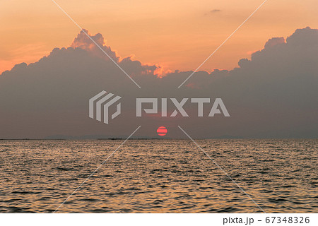 Beautiful sunset over the sea. Natural landscape for background 67348326