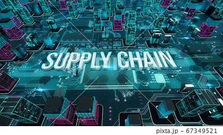Supply Chain with digital technology concept 3D rendering Supply Chain with digital technology concept 3D rendering 67349521
