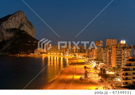 Cityscape at night of Calpe. Spain 67349531