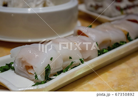 Close up shot of delicious Rice noodle rolls 67350892