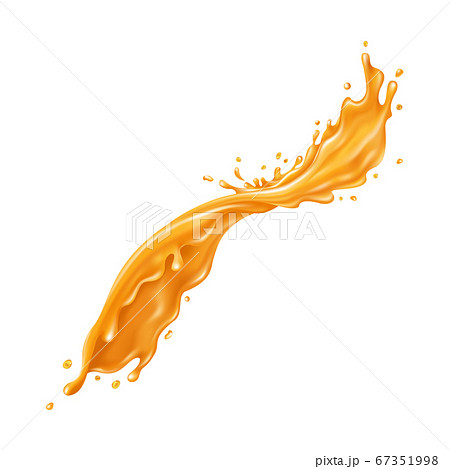Orange liquid splash on a white background 67351998