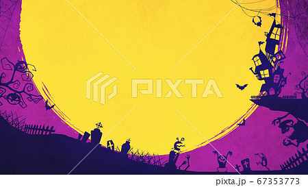 紫色のハロウィン背景 67353773