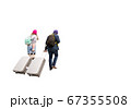 Abstract soft focus of tourist love couple drag their luggage  67355508