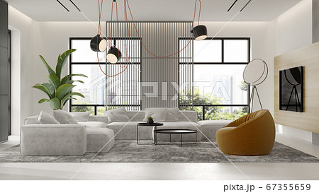 Minimalist Interior of modern living room 3D rendering Minimalist Interior of modern living room 3D rendering 67355659