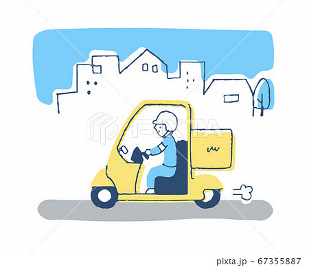 町を走るデリバリーサービスカー 町を走るデリバリーサービスカー 67355887