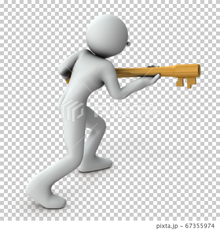 Characters with big keys, secret exposure, 3D rendering. Characters with big keys, secret exposure, 3D rendering. 67355974