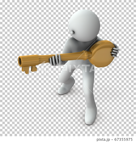 Characters with big keys, secret exposure, 3D rendering. Characters with big keys, secret exposure, 3D rendering. 67355975