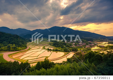 田染荘の夕景 田染荘の夕景 67356011