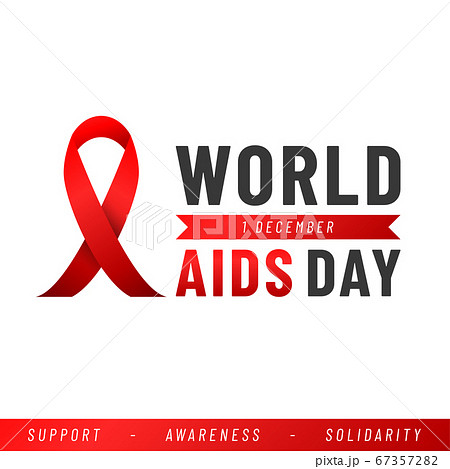 World AIDS day poster. Aids Awareness Red Ribbon. Vector illustration. 67357282