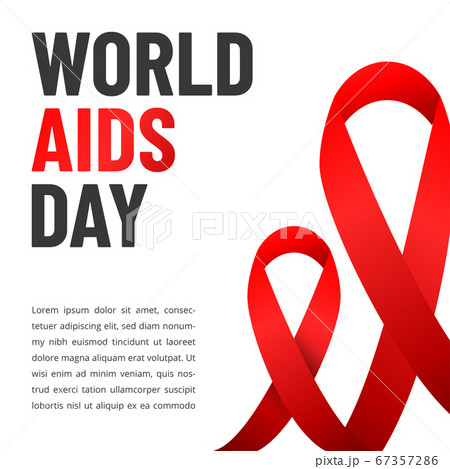 World AIDS day poster. Aids Awareness Red Ribbon. Vector illustration. 67357286
