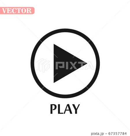 Black and white play icon. Vector illustration. eps10 Black and white play icon. Vector illustration. eps10 67357784
