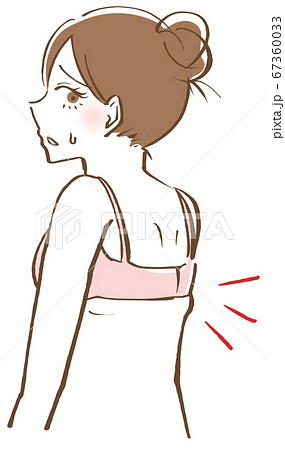 ブラジャー　脇　はみ肉　イラスト 67360033