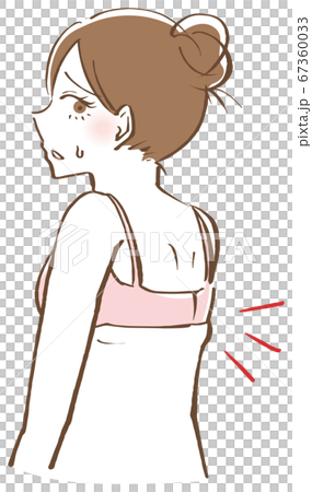 ブラジャー　脇　はみ肉　イラスト 67360033