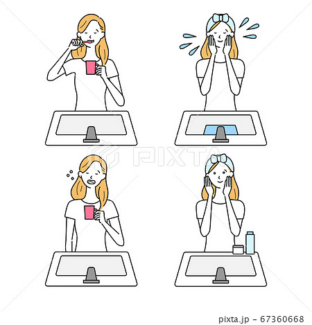 身支度をする女性 67360668