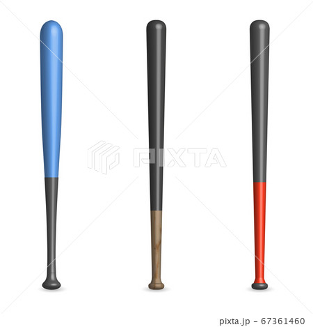 Set of wooden and plastic baseball bats, vector Set of wooden and plastic baseball bats, vector 67361460