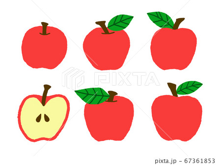 りんご リンゴ 林檎 手描き イラストのイラスト素材 67361853 Pixta