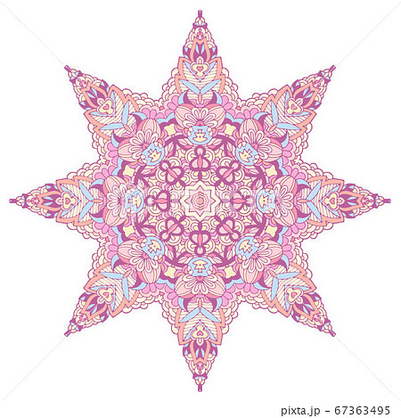 Abstract star mandala floral design colorful Abstract star mandala floral design colorful 67363495