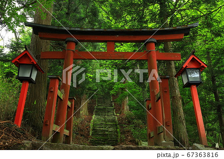 岩手県遠野市 愛宕神社の写真素材